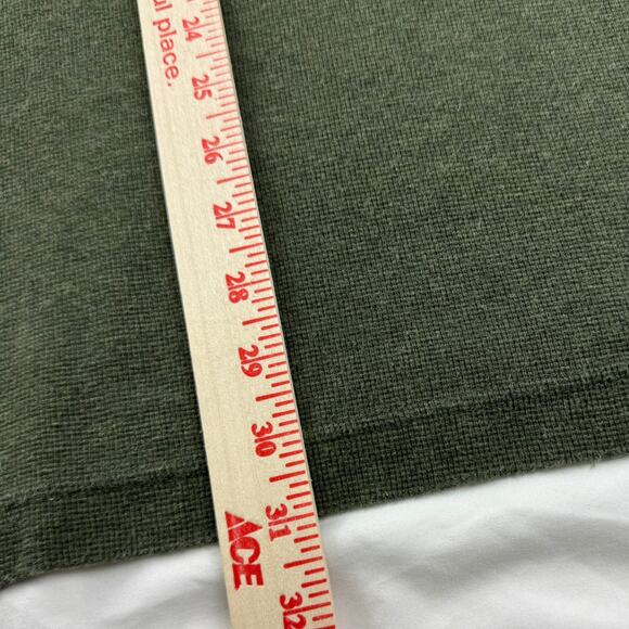 LL Bean Vintage Sweater Green Henley Ribbed Knit Pullover Mens XL Tall - Picture 6 of 6